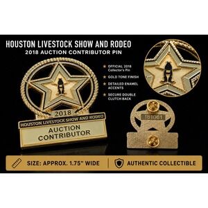 2018 Houston Livestock Show and Rodeo HLSR Auction Contributor Gold Tone Pin